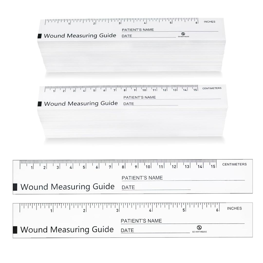 300 Pcs Wound Measuring Tape 6 Inch Wound Ruler Double Sided Disposable Paper Tape Measure Paper Guide Ruler Measurement Tools for Nurses