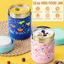 Fimibuke Kids Bento Snack Lunch Box with 4 Compartment, Insulated Lunch Bag, Stainless Steel Vacuum Thermo Food Jar, Ice Pack, Utensils Set, Birthday Gifts for Age 3-12 Back to School Toddler Girl Boy