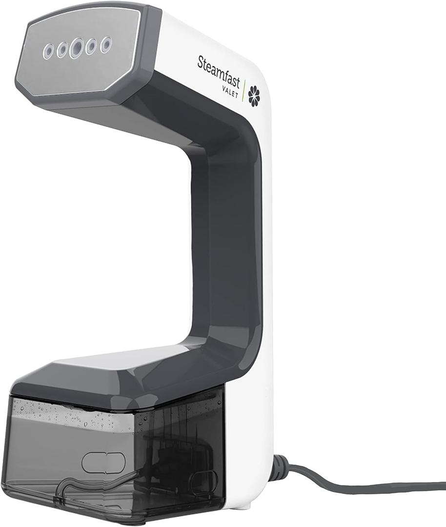 Steamfast VALET Handheld Garment Steamer, Chemical-Free, Removable Tank, Quick Heat-Up Time, Travel Friendly, White