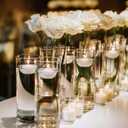 12 Pack Glass Cylinder Vases 10 Inch Tall Clear Flower Vase for Centerpieces, Hurricane Floating Candle Holder Wedding Decorations, Floral Vase Bulk for Table Shelf Party Home Deco (10 x 3.35 Inch)