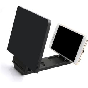 4 x Smart Phone Screen Magnifier Multi-Function Bracket for Cellphones Enlarged Display for Movies and Reading Compatibility Lightweight Portable Design Black (Medium)