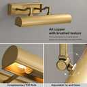 Picture Lights 18" Brass Picture Light 3-Light Gold Wall Sconce (Brushed Brass, 18 in)