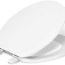 KOHLER 20111-0 Brevia, Slow Close Toilet Seat, Round Toilet Seat, Grip-Tight Bumpers Quick-Attach Hardware, White