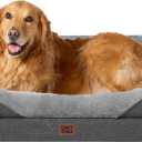 EHEYCIGA Orthopedic XL Dog Bed for Large Sized Dog, 42x30x7.5 Inch Extra Large Memory Foam Dog Couch Bed with Sides, Waterproof Liner & Washable Removable Cover, Bolster Pet Sofa, Grey