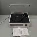 Vinyl Record Player with 2 Stereo Speakers BeltDriven Vintage Turntables 3 Speed 3 Size Wireless Bluetooth Playback AUXin RCA Out Headphone LP Vinyl Players Auto Stop Fashion White