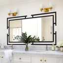 Autdot 60"x30" Large Black Bathroom Mirror, Full Length Mirror Wall Decor with Metal Frame for Living Room, Entryway, Bedroom, Horizontal/Vertical