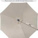 ontheway 11FT Patio Umbrella Enhanced Replacement Canopy Market Table 8 Ribs Umbrella Canopy, Beige