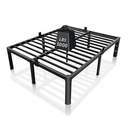 ROIL 14 inch King Size Bed Frame Metal Platform No Box Spring Needed with Headboard Hole Round Corner Legs Mattress Stoppers Retainers 3500LBS Heavy Duty Steel Slats Noise-Free