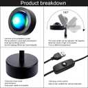 Sunset Lamp Room Lights, 180 Degree Rotation Sunset Light USB Charging LED Lighting Sunset Projection Lamp for Photo Vlog Bedroom Home Decor Indoor Party