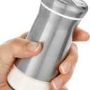 Salt Shaker or Pepper Shaker with Adjustable Pour Holes - Elegant Stainless Steel Spice Dispenser - Perfect for Himalayan, Table Salt, White and Black Pepper (Salt Shaker)