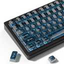 dagaladoo Haze Blue Clear keycaps for Mechanical Keyboard,Transparent MDA keycaps 60 75 100 Percent,Ceramic Jelly Key caps Set,Shine Through Key caps for Mx Switches Mechanical Keyboard(115key)