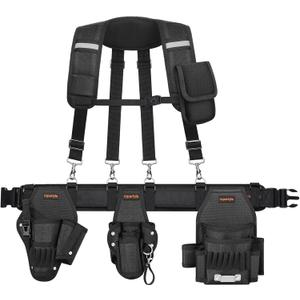 Tool Belt for men | For persons under 178cm in height and 170lbs in weight only | With Suspenders | Detachable & Adjustable Tool Pouch Bag | Electrician,Carpenter,Construction