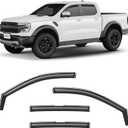 CLIM ART in-Channel Incredibly Durable Rain Guards for Ford Ranger 2024-2025 SuperCrew, Original Window Deflectors, Vent Window Visors, Vent Deflector, 4 pcs. - 624095 (For Ranger 24-25)