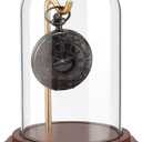 PH PandaHall Pocket Watch Glass Display Dome with Hook 5.7"x4" Watch Display Jar Decorative Watch Case with Base Plants Dome Showcase for Father's Day Pocket Watches Medals Collectibles Ornament