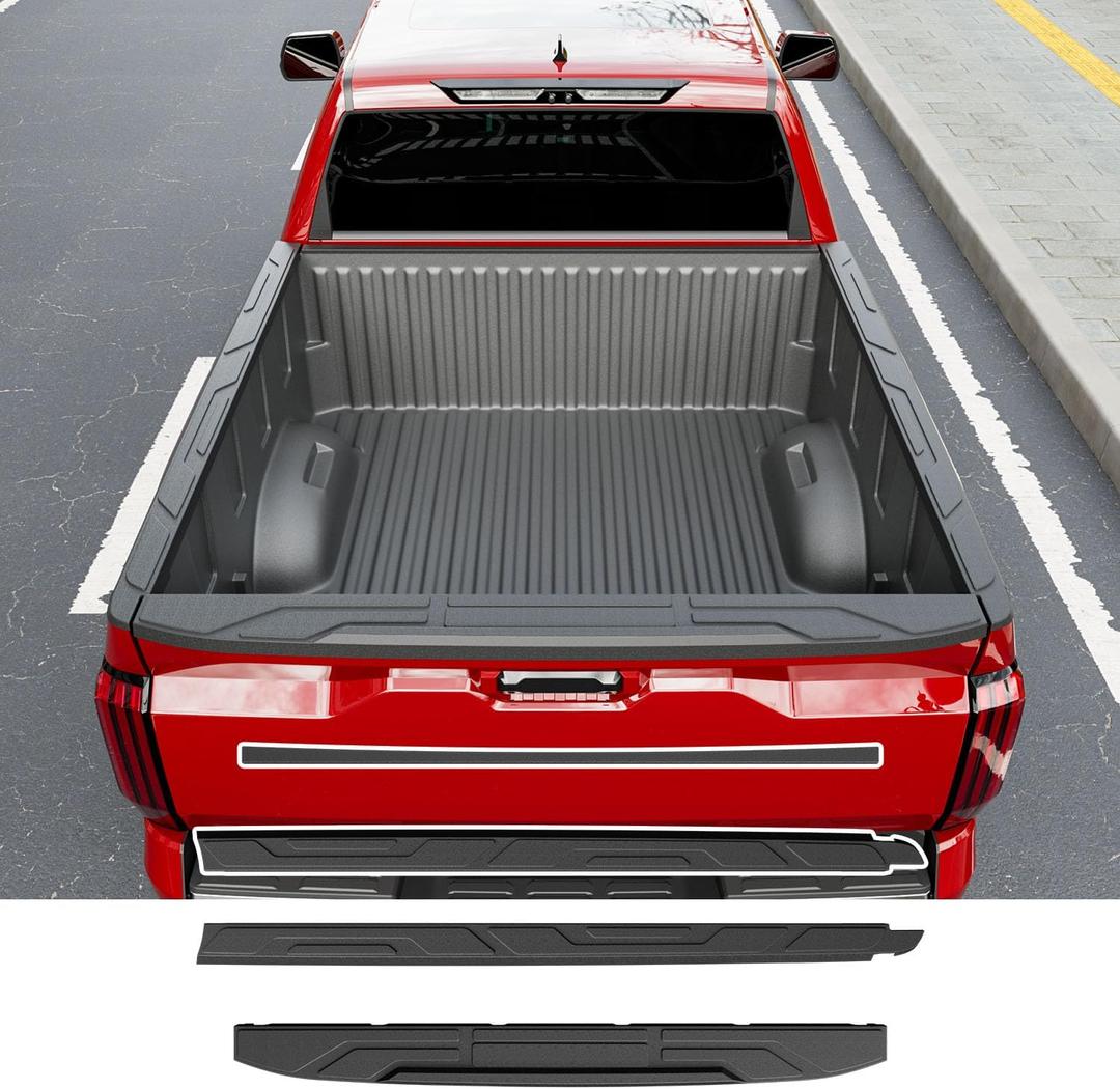 powoq Truck Bed Rail Caps Compatible with 2022-2026 Toyota Tundra Bed Rail Cover Upgraded TPE Tailgate Molding Cap Replacement for 2022-2026 Toyota Tundra Accessories