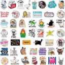 Xuhal 50 Pcs Funny Fridge Magnets Bulk Reusable Novel Expressions Cute Animal and Words Refrigerator Magnets for Adults Home Office Kitchen Decoration