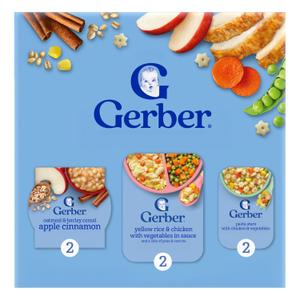 Gerber Toddler Food Variety 6 Pack, All Day Favorites, Breakfast, Lunch & Dinner (EXP 09/29/26)
