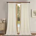 StangH Cream White Velvet Curtains-Luxury White Window Curtains 84 inches Long for Living Room Light Dimming Kids Drapes Thermal Insulated Home Decor for Bedroom/Backdrop, W52 x L84, 2 Panels, Adult (Ivory)