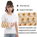 Kids Print Arm Sling, Adjustable Breathable Support for Girls with Broken Arm, Shoulder Injury, Post-Surgery, Lightweight, Left/Right (Yellow Sunflower, Large)