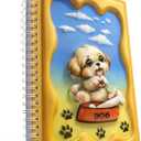 A5 3D Glossy Cover Spiral Notebook Cute Hardcover Notebook with 160 Pages/80 Sheets Kids School Notebook Gift Notebook for Girls & Boys (Little Dog_Bone Lover)