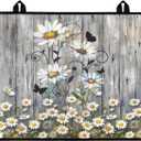 Poceacles Stove Top Cover for Electric Stove, Stove Mat for Glass Stove Top, Heat Resistant Oil Resistant Cooktop Protector Cover for Kitchen Decor, Daisy Butterfly Wood Grain Grey