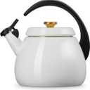 Le Creuset Enamel on Steel Cloche Kettle, 2.2 qt., White with Gold Accents