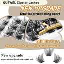2 x QUEWEL Cluster Lashes 72 Pcs Wide Stem Individual Lashes C/D Curl 14mm Length DIY Eyelash Extension False Eyelashes Natural&Mega Styles Soft for Personal Makeup Use at Home (Mega-D-14)