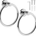 SetSail Towel Holder for Bathroom Wall 2 Packs Towel Ring Stainless Steel Heavy Duty Hand Towel Hanger for Bathroom, Mirror Silver
