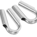 FRCOLOR 2pcs Stainless Steel Thimble Rope Tube with Triangular Gusset Wire Rope Collar Clamp Ring Heavy Duty for Secure and Easy Installation