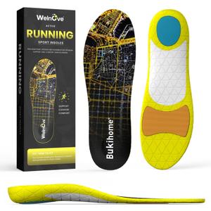 Bukihome Running Shoe Inserts for Women & Men, Lightweight Running Insoles with Heel Cushion for Hiking, Walking, Standing All Day-Relief Plantar Fasciitis Foot PainMen 8.5-9.5|Women 10.5-11.5-size L