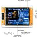 Bitcoin Miner NerdMiner V2 ESP32 Development Board 2.8" mini Bitcoin Miner with Smart Display 1000KH/s ESP32-2432S028 Suitable for Hashrate Module Calculation Type C