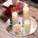 Shihanee Set of 6 Pillar Candles with Glass Cylinder Vases Clear Cylinder Hurricane Candleholders for Slim Tall Pillar Candles Wedding Table Centerpieces(2.6'' X 4.7'', 5.9'', 7.9'',Ivory)