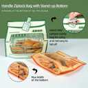 30PCS Cookie Goodie Bags Clear Front Window Party Favor Bag with Stand-up Bottom and Handle Gift Bags For Home Birthday Wedding Baby Shower Baking snacks Lollipops Chocolate Storage (Green Orange)