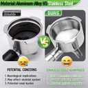 51mm Portafilter for CASABREWS 3700/CM5418, Dual Spout Espresso Handle with Siam Rosewood Grip & 304 Stainless Steel Basket
