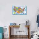 2 Pack - Laminated World Map Poster & USA Map Set - Equal Earth world map design shows continents at true relative size - US Map 18 x 29 (Blue)