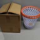 MORNING SUN 2 PCS Basketball Trash Can,Wastebasket,Basketball Gift,4.5 Gallon,Size11 x11 x12,Basketball-Themed Trash Can,Garbage Can,Basketball Net Waste Basket for Office,Bedroom,Gym,Sport Party