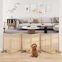 Mino Kesper Extra Wide Dog Gates for Doorways, Bamboo Dog Gates for The House Stairs, Freestanding Pet Gates for Dogs, Doogie Puppy Fence Gate