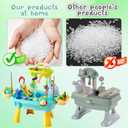 2027 Upgraded 4-in-1 Water Table for Toddlers 1-3, Kids Sensory Table with Electric Water Pump & Faucet, Kitchen Play Sink Toys with Food Accessories