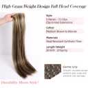 Clip in Hair Extensions Straight 26 Inch Long Synthetic Hairpieces for Women 5Pcs Medium Brown to Blonde Highlights Clip Ins Natural Soft Thick DIY Styling Fiber Hair Party Daily Use