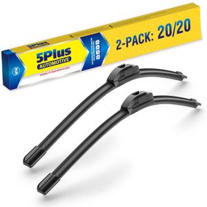 20"-2 Pack Windshield Wiper Blades Replacement For Ford F150 F250 F350 F450 F550 2008-1999 Expedition 2006-1999 Explorer 2010-2005 Mustang 2004-1999 /Chevy Blazer S10 2004-1999 +More (20"+20"(Fit U & J Hook))