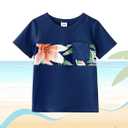 PATPAT Family Matching Outfits Mommy and Me Dresses Hawaiian Tropical Vacation Beach Spaghetti Strap Dress and Shirt (2T, Oasis Green)