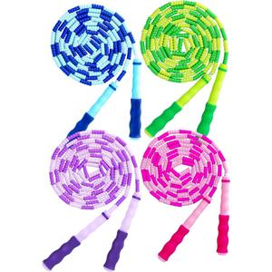 Jump Rope for Kids Girls and Boys, Soft Beaded Jump Ropes, Adjustable Skipping Rope, Tangle-Free Segmented Rope for Kid and Women Men Adults Exercise, Keeping Fit, Training - 9.2Ft (4Pack-PGBP)