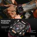 ULTIMAL Rugged Case with Band for Apple Watch 44mm,Compatible with Apple Watch Series SE 3/SE 2/SE Generation/6/5/4, Military Grade Shockproof Bumper Cover for iWatch Tactical Band Men (44mm,Red)