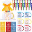 Baderke 6 Set Employee Appreciation Gifts Include Thank You Staff Mug Gift Set 12 oz Appreciation Mugs Inspirational Pens Tags for Employee Staff Team Group (Red Yellow Blue,Vivid)