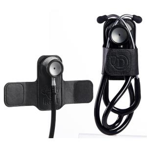 Stethoscope Holder Clip, Nurse Gifts for Women/Men PU Leather Stethoscope Hip Holder Lightweight Portable Holster for Nurse, Suit for Most Stethoscope - D - Black