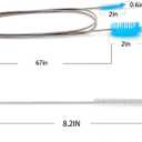 Flexible Drain Brush, Nylon Cleaner Double Ended Elastic Hose Pipe 67-inch and 2 PCS 8.2-inch Straw Cleaning Brush (Blue)