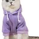 QWINEE Basic Dog Hoodie Sweatshirt Puppy Sweater Warm Cat Costumes Pet Clothes for Chihuahua Puppy Kitten Medium Dogs Mauve Purple Medium