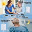 Men Wearable Urine Collector with Fixed Pants Silicone Urine Cup 1.2M Tube and Two Urine Bags 1000ml Daytime 2000ml Nighttime Reusable Leak Proof Anti Reflux Urinary Collection, Elderly Men Black