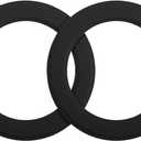 uxcell Magnetic Sticker Ring, 2Pcs Universal Magnetic Adapter Ring Leather Magnet Wireless Charging Conversion Kit for Mobile Phone Case Wireless Charger (Black)