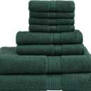 Madison Park 800GSM Bathroom Towel Set of 8 100% Cotton Bath Towel Set for Bathroom Luxurious Highly Absorbent 2 Bath Towels 2 Hand Towels 4 Washcloths Quick Dry Spa Quality Dark Green